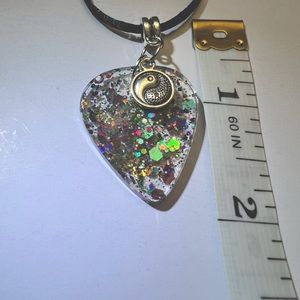 Guitar Pick with Ying Yang Charm